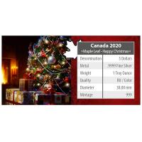 Kanada - 5 CAD Maple Leaf Frhliche Weihnacht 2020 - 1 Oz Silber Color