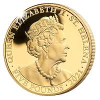 St. Helena - 5 Pfund The Queens Virtues: Victory 2021 - 1 Oz Gold PP