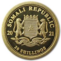 Somalia - 20 Shillings Elefant 2021 - 1/50 Oz Gold