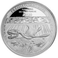 Kongo - 20 Francs Prhistorisches Leben (2.) Plesiosaurus - 1 Oz Silber