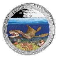 Kongo - 20 Francs Prhistorisches Leben (2.) Plesiosaurus - 1 Oz Silber Color