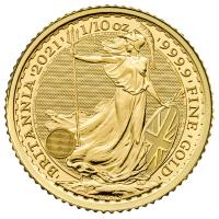 Grobritannien 10 GBP Britannia 2021 1/10 Oz Gold