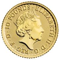 Grobritannien 10 GBP Britannia 2021 1/10 Oz Gold Rckseite