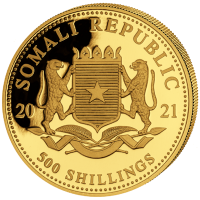 Somalia - 500 Shillings Elefant 2021 - 1/2 Oz Gold