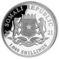 Somalia - 1000 Shillings Elefant 2021 - 1 Oz Platin PP (nur 30 Stck!!!)