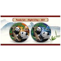 China - 20 Yuan Panda 2021 Tag und Nacht Set - 2*30g Silber Color