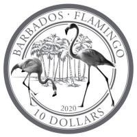 Barbados - 10 Dollar Flamingo 2020 - 1 Oz Platin