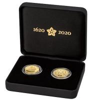 Grobritannien/USA - 25 Pfund 400 Jahre Reise der Mayflower 2020 - 2 * 1/4 Oz Gold PP