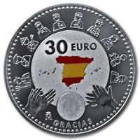 Spanien - 30 Euro Gracias Dankeschn 2020 - Silber Color