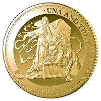 St. Helena - 5 Pfund Una and the Lion 2021 - 1 Oz Gold PP