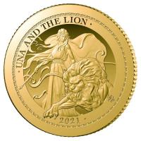 St. Helena - 2 Pfund Una and the Lion 2021 - 0,5g Gold PP