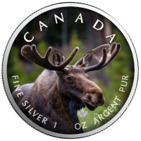 Kanada - 5 CAD Maple Leaf Wildlife Elch 2021 - 1 Oz Silber Color