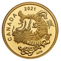 Kanada - 8 CAD Triumphierender Drache 2021 - 1,58g Gold PP