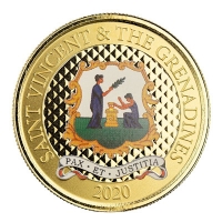 St. Vincent und Grenadinen - 10 Dollar EC8_3 Pax et Justitia PP 2020 - 1 Oz Gold Color