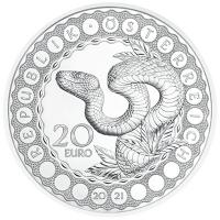 sterreich - 20 EURO Kontinente (1.) Australien Schpferkraft der Schlange 2021 - Silber PP