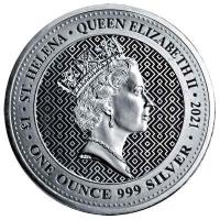 St. Helena - 1 Pfund The Queens Virtues: Victory 2021 - 1 Oz Silber BU