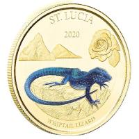 St. Lucia - 10 Dollar EC8_3 Whiptail Lizard PP 2020 - 1 Oz Gold Color