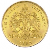 4 Florin sterreich - 2,90 gr. Gold