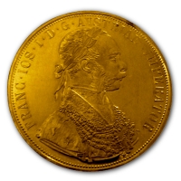 Österreich 4 Dukaten 13,76g Goldmünze Rückseite