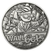 USA - Wallstreetbets Antik Finish 2021 - 1 Oz Silber Antik Finish