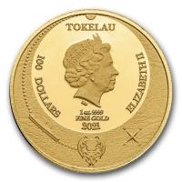 Tokelau - 250 NZD The Great Old One: Cthulhu 2021 - 1 Oz Gold