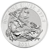 Grobritannien - 10 GBP St. Georg der Drachentter (Valiant) 2021 - 10 Oz Silber
