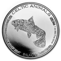 Tschad - 500 Francs Celtic Animals Salmon Lachs 2021 - 1 Oz Silber