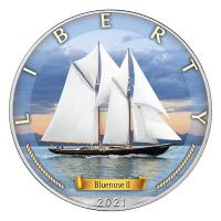 USA - 1 USD Silver Eagle Segelschiffe: Bluenose II - 1 Oz Silber Color