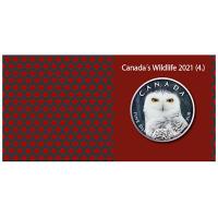 Kanada - 5 CAD Maple Leaf Wildlife Schneeeule 2021 - 1 Oz Silber Color