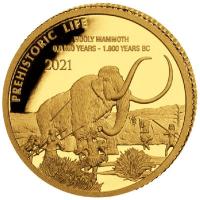 Kongo - 100 Francs Prähistorisches Leben Wollmammut - 0,5g Gold PP