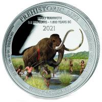 Kongo - 20 Francs Prhistorisches Leben (4.) Wollmammut - 1 Oz Silber Color