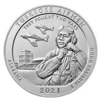 USA - 0,25 USD Alabama Tuskegee Airmen 2021 - 5 Oz Silber