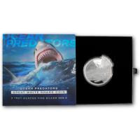 Solomon Islands - 5 Dollar Ocean Predators (1.) Great White Shark 2021 - 2 Oz Silber