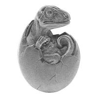 Tschad - 10000 Francs Hatched Serie: Velociraptor 2021 - 2 Oz Silber