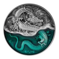 Tschad - 10000 Francs Dragon King: Azure Dragon 2021 - 2 Oz Silber
