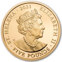 St. Helena - 5 Pfund 200 Jahre Napoleon 2021 - 1/4 Oz Gold