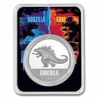 Niue - 2 NZD Godzilla vs. Kong: Godzilla BLISTER - 1 Oz Silber BU