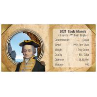Cook Island - 1 CID Bounty William Bligh 2021 - 1 Oz Silber Color