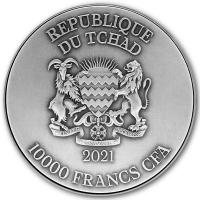 Tschad - 10000 Francs Dragon King: Black Dragon 2021 - 2 Oz Silber