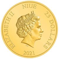 Niue - 25 NZD Disney 30th Die Schöne und das Biest 2021 - 1/4 Oz Gold