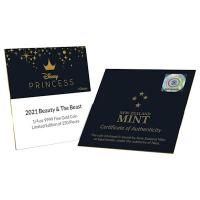 Niue - 25 NZD Disney 30th Die Schöne und das Biest 2021 - 1/4 Oz Gold