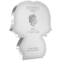 Niue - 2 NZD Chibi Star Wars (7.) Han Solo(TM) 2021 - 1 Oz Silber