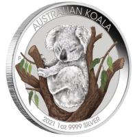 Australien - 1 AUD Koala 2021 Brisbane ANDA - 1 Oz Silber Color