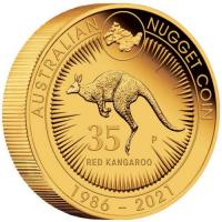 Australien - 200 AUD Knguru 35 Jahre 2021 - 2 Oz Gold PP