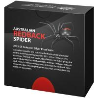 Australien - 5 AUD Gefhrliche Tiere Redback Spider PROOF 2021 - 1 Oz Silber PP