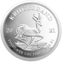 Südafrika Krügerrand 2021 1 Oz Silber Polierte Platte Rückseite