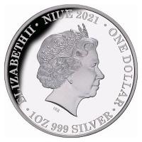 Niue 1 NZD 95. Geburtstag Queen Elizabeth 2021 1 Oz Silber PP Rckseite