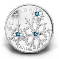 Kanada - 20 CAD Crystal Snowflake Montana 2011 - 1 Oz Silber