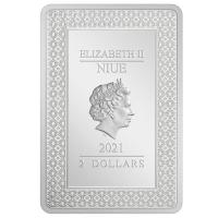 Niue - 2 NZD Tarotkarten (2.) Der Magier 2021 - 1 Oz Silber