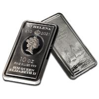 St. Helena 10 Pfund Münzbarren Schiff 2021 10 Oz Silber Rückseite